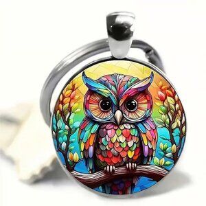 Stainless Steel OWL Keyring Keychain Accessory